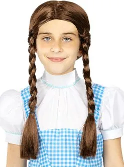 Braune Perücke Mit Zöpfen Für Mädchen