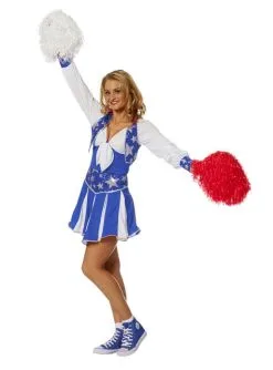 Cheerleader Kostüm Blau Für Damen