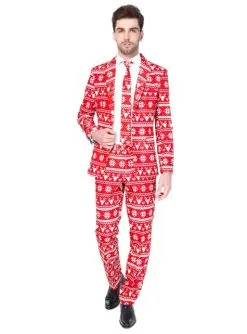 "Red Nordic" Weihnachtsanzug Rot - Suitmeister