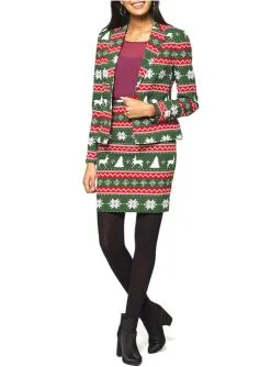 "Festive Green" Weihnachtsanzug Für Damen - Opposuits