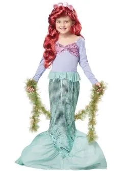 Glitzerndes Sirenen Kostüm Für Mädchen