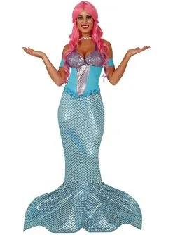 Meerjungfrau Kostüm Blau Für Damen