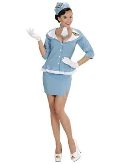 Retro Stewardess Kostüm Für Damen Große Größe