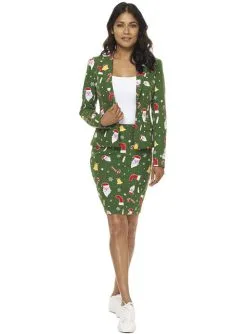 "Santababe" Weihnachtsanzug Grün Für Damen - Opposuits